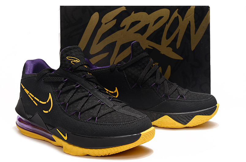 Nike LeBron 17 Low Black Yellow Purple Shoes